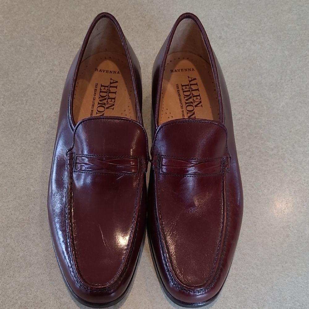 Allen Edmonds Ravenna 9N Oxblood Penny Loafers Like New